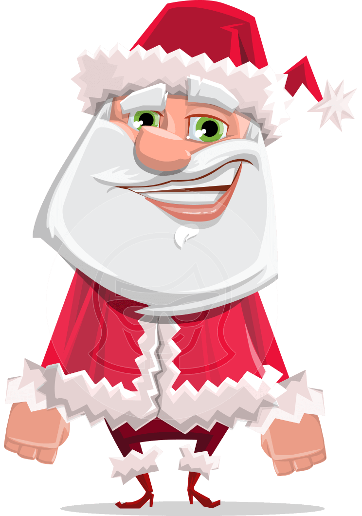 Santa Claus Cartoon Flat Vector Character